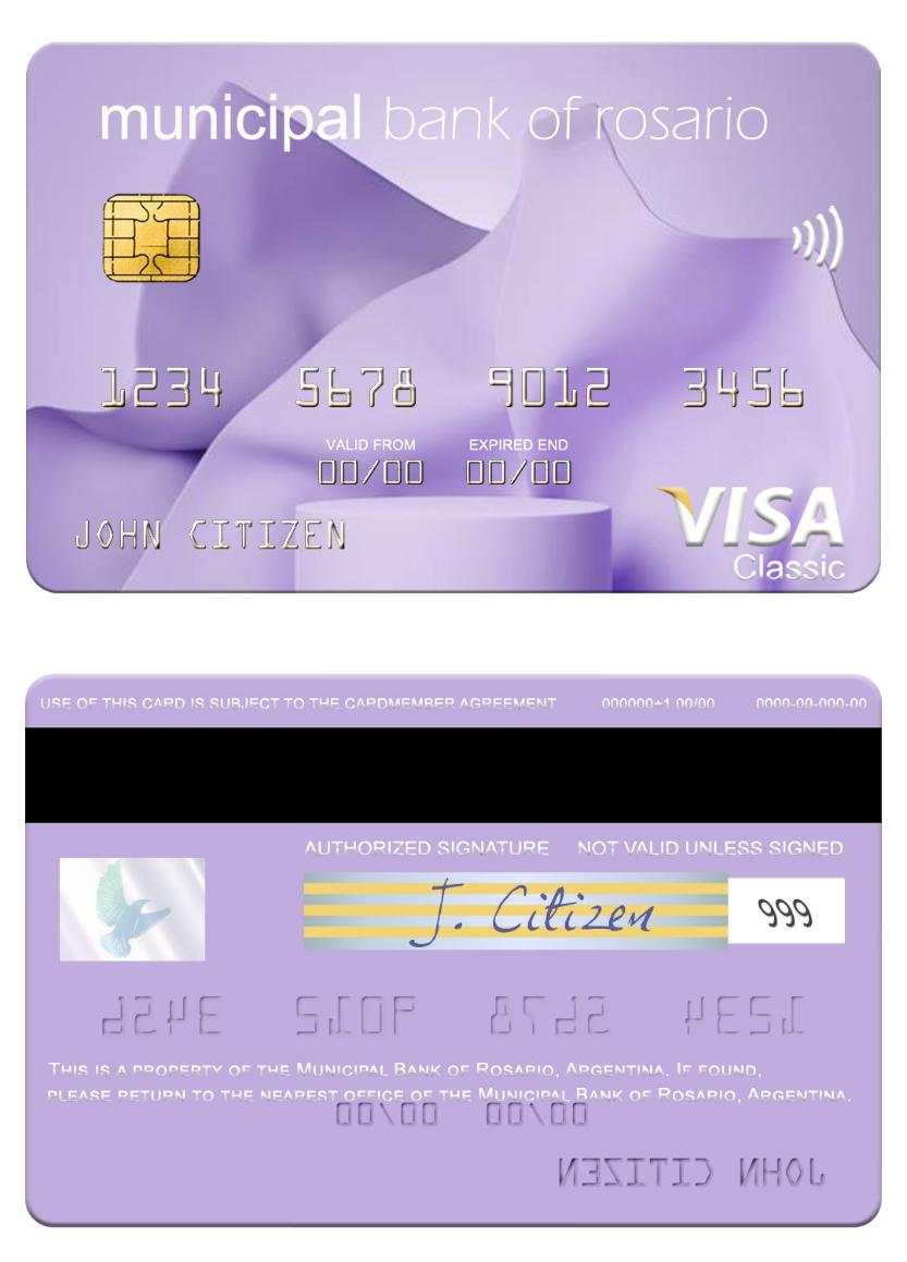 Argentina Municipal Bank of Rosario visa card